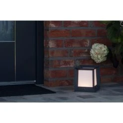 AEG Kubus Außensockelleuchte LED Anthrazit, Weiß, 1-flammig