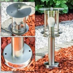 Hofstein Außensockelleuchte Valdez Edelstahl, 1-flammig