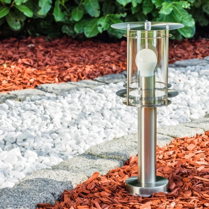 Hofstein Außensockelleuchte Valdez Edelstahl, 1-flammig 10 Hofstein Außensockelleuchte Valdez Edelstahl, 1-flammig – Bild 8