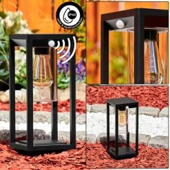 Hofstein Baoshan Wegeleuchte Schwarz, 1-flammig, Bewegungsmelder