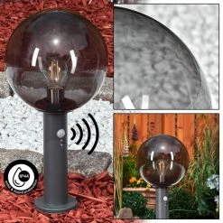 Hofstein Bostarenga Sockelleuchte Anthrazit, 1-flammig, Bewegungsmelder