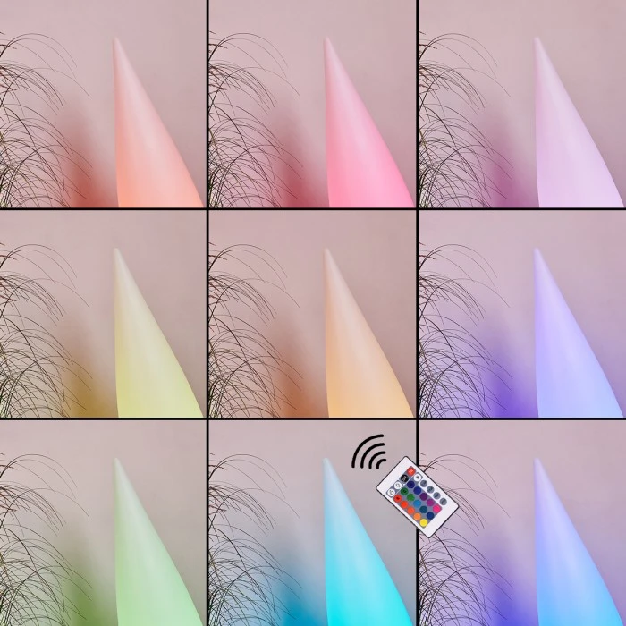 Hofstein Bouilli Außenstehleuchte LED Weiß, 1-flammig, Fernbedienung, Farbwechsler 4 Hofstein Bouilli Außenstehleuchte LED Weiß, 1-flammig, Fernbedienung, Farbwechsler – Bild 2