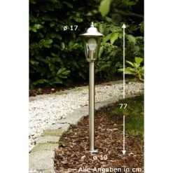 Brilliant Leuchten Brilliant Neil Außenstandleuchte Edelstahl, Transparent, Klar, 1-flammig