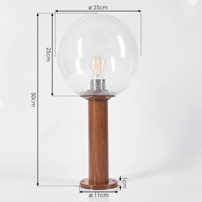 Hofstein Bubodefo Sockelleuchte Braun, Holzoptik, 1-flammig 6 Hofstein Bubodefo Sockelleuchte Braun, Holzoptik, 1-flammig – Bild 4