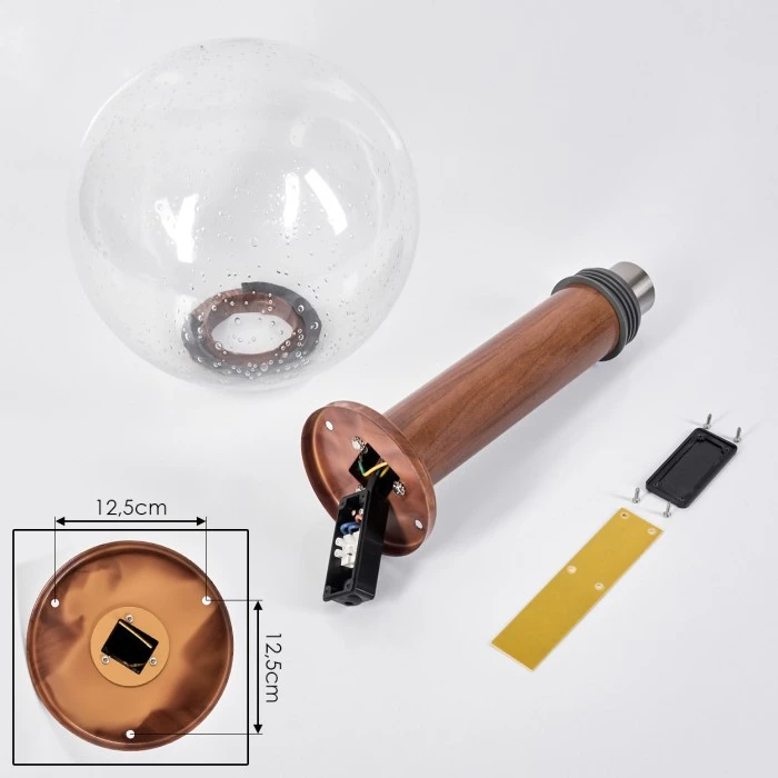 Hofstein Bubodefo Sockelleuchte Braun, Holzoptik, 1-flammig 7 Hofstein Bubodefo Sockelleuchte Braun, Holzoptik, 1-flammig – Bild 5