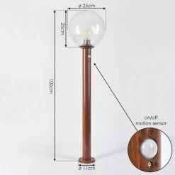 Hofstein Bubodefo Wegeleuchte Braun, Holzoptik, 1-flammig, Bewegungsmelder -Günstiges Wegeleuchten Geschäft bubodefo wegeleuchte h3600863 3