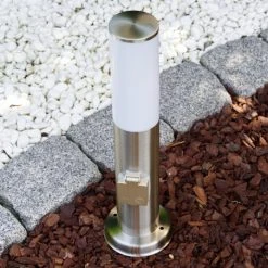 Hofstein Caserta Außenstehleuchte Edelstahl, Weiß, 1-flammig -Günstiges Wegeleuchten Geschäft caserta aussenstehleuchte h306524 5