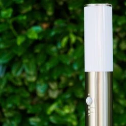 Hofstein Caserta Aussenstehleuchte Edelstahl, 1-flammig, Bewegungsmelder -Günstiges Wegeleuchten Geschäft caserta aussenstehleuchte h306548 12