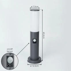 Hofstein Caserta Sockelleuchte Anthrazit, 1-flammig, Bewegungsmelder -Günstiges Wegeleuchten Geschäft caserta sockelleuchte h3017906 3