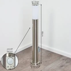 Hofstein Caserta Wegeleuchte Nickel-Matt, 1-flammig, Bewegungsmelder -Günstiges Wegeleuchten Geschäft caserta wegeleuchte h3018422 3