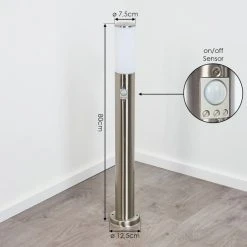 Hofstein Caserta Wegeleuchte Nickel-Matt, Weiß, 1-flammig, Bewegungsmelder -Günstiges Wegeleuchten Geschäft caserta wegeleuchte h3018446 2