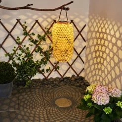 Hofstein Conneaut Solarleuchte LED Braun, Holz hell, 1-flammig -Günstiges Wegeleuchten Geschäft conneaut solarleuchte h3418963 10