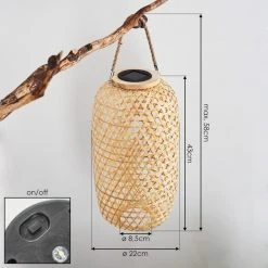 Hofstein Conneaut Solarleuchte LED Braun, Holz hell, 1-flammig -Günstiges Wegeleuchten Geschäft conneaut solarleuchte h3418963 3