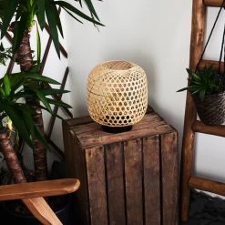 Hofstein Conneaut Solarleuchte LED Schwarz, Holz hell, 1-flammig -Günstiges Wegeleuchten Geschäft conneaut solarleuchte h3419304 10