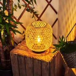 Hofstein Conneaut Solarleuchte LED Schwarz, Holz hell, 1-flammig -Günstiges Wegeleuchten Geschäft conneaut solarleuchte h3419304 13