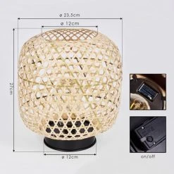 Hofstein Conneaut Solarleuchte LED Schwarz, Holz hell, 1-flammig -Günstiges Wegeleuchten Geschäft conneaut solarleuchte h3419304 3