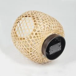 Hofstein Conneaut Solarleuchte LED Schwarz, Holz hell, 1-flammig -Günstiges Wegeleuchten Geschäft conneaut solarleuchte h3419304 4