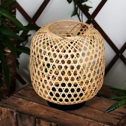 Hofstein Conneaut Solarleuchte LED Schwarz, Holz hell, 1-flammig -Günstiges Wegeleuchten Geschäft conneaut solarleuchte h3419304 5