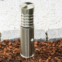 Hofstein Dakar Außensockelleuchte Edelstahl, 1-flammig, Bewegungsmelder -Günstiges Wegeleuchten Geschäft dakar aussensockelleuchte h365 10