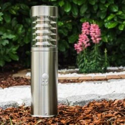 Hofstein Dakar Außensockelleuchte Edelstahl, 1-flammig, Bewegungsmelder -Günstiges Wegeleuchten Geschäft dakar aussensockelleuchte h365 11