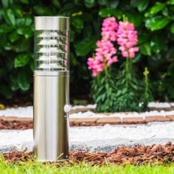 Hofstein Dakar Außensockelleuchte Edelstahl, 1-flammig, Bewegungsmelder -Günstiges Wegeleuchten Geschäft dakar aussensockelleuchte h365 9