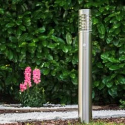 Hofstein Dakar Aussenstehleuchte Edelstahl, 1-flammig, Bewegungsmelder -Günstiges Wegeleuchten Geschäft dakar aussenstehleuchte h120 10