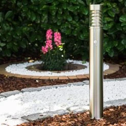 Hofstein Dakar Aussenstehleuchte Edelstahl, 1-flammig, Bewegungsmelder -Günstiges Wegeleuchten Geschäft dakar aussenstehleuchte h120 6