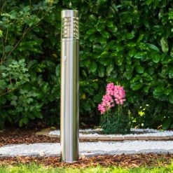 Hofstein Dakar Aussenstehleuchte Edelstahl, 1-flammig, Bewegungsmelder -Günstiges Wegeleuchten Geschäft dakar aussenstehleuchte h120 7