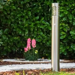 Hofstein Dakar Aussenstehleuchte Edelstahl, 1-flammig, Bewegungsmelder -Günstiges Wegeleuchten Geschäft dakar aussenstehleuchte h120 8