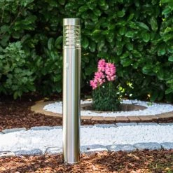 Hofstein Dakar Aussenstehleuchte Edelstahl, 1-flammig, Bewegungsmelder -Günstiges Wegeleuchten Geschäft dakar aussenstehleuchte h120 9