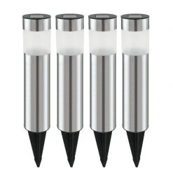 Eglo Leuchten Eglo SHINE 4er Set Solar-Wegeleuchte LED Edelstahl, 4-flammig