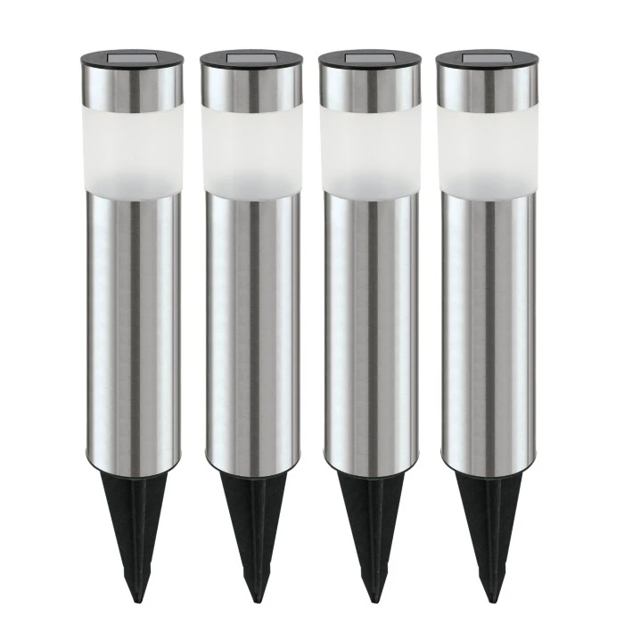 Eglo Leuchten Eglo SHINE 4er Set Solar-Wegeleuchte LED Edelstahl, 4-flammig 3 Eglo Leuchten Eglo SHINE 4er Set Solar-Wegeleuchte LED Edelstahl, 4-flammig