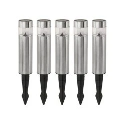 Eglo Leuchten Eglo SHINE 5er Set Solar-Wegeleuchte LED Edelstahl, 5-flammig