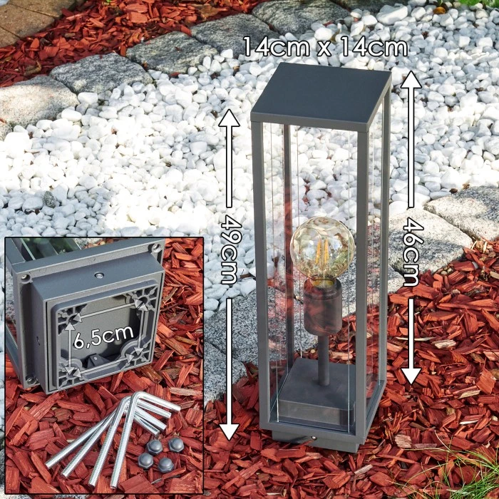 Hofstein Faroer Pollerleuchte Anthrazit, 1-flammig 4 Hofstein Faroer Pollerleuchte Anthrazit, 1-flammig – Bild 2