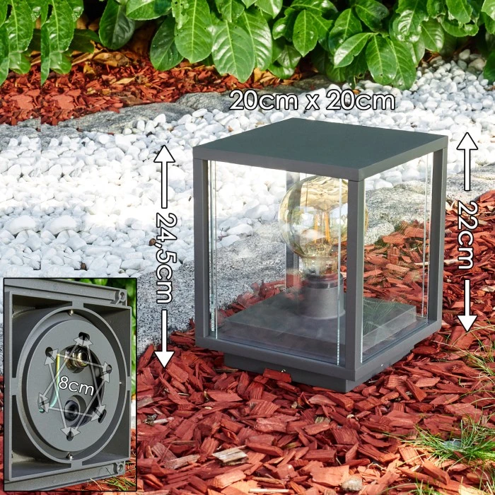 Hofstein Faroer Pollerleuchte Anthrazit, 1-flammig 4 Hofstein Faroer Pollerleuchte Anthrazit, 1-flammig – Bild 2