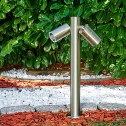 Hofstein Froslev Wegeleuchte LED Chrom, 2-flammig -Günstiges Wegeleuchten Geschäft froslev wegeleuchte h3342541 do1 5