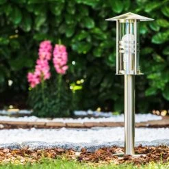 Hofstein Fushun Sockelleuchte Edelstahl, 1-flammig -Günstiges Wegeleuchten Geschäft fushun sockelleuchte h363 2