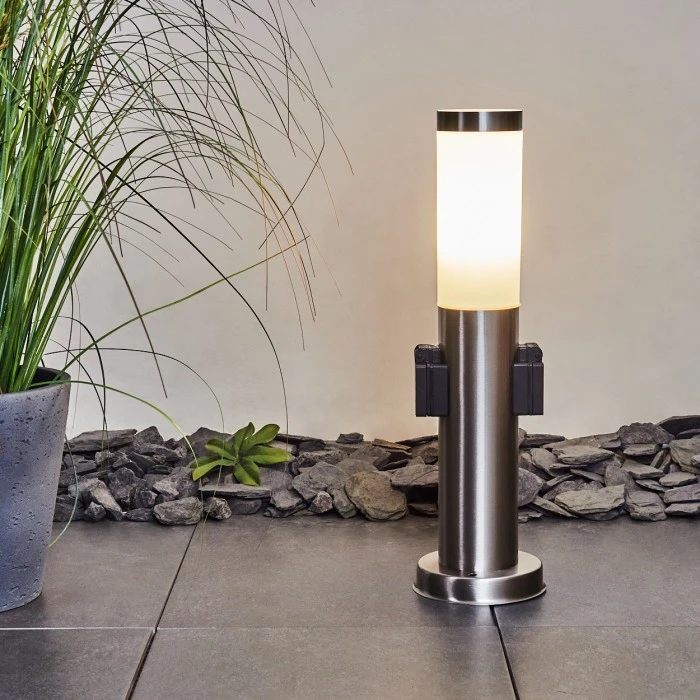 Hofstein Gaborone Wegeleuchte LED Nickel-Matt, 1-flammig 13 Hofstein Gaborone Wegeleuchte LED Nickel-Matt, 1-flammig – Bild 11