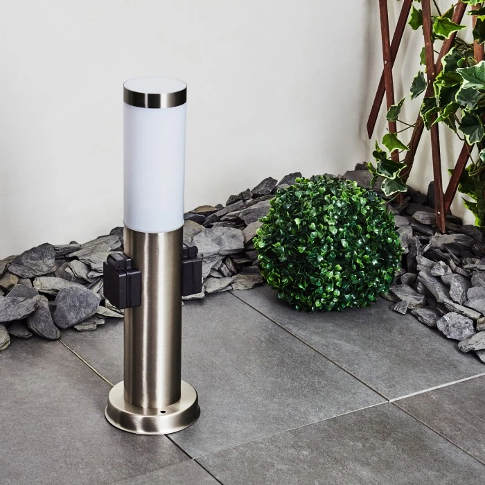 Hofstein Gaborone Wegeleuchte LED Nickel-Matt, 1-flammig 14 Hofstein Gaborone Wegeleuchte LED Nickel-Matt, 1-flammig – Bild 12