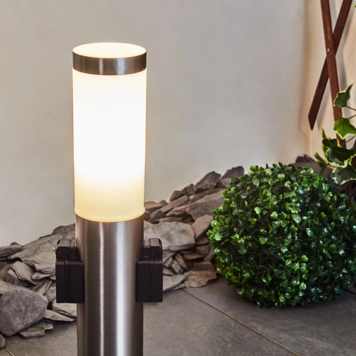 Hofstein Gaborone Wegeleuchte LED Nickel-Matt, 1-flammig 9 Hofstein Gaborone Wegeleuchte LED Nickel-Matt, 1-flammig – Bild 7