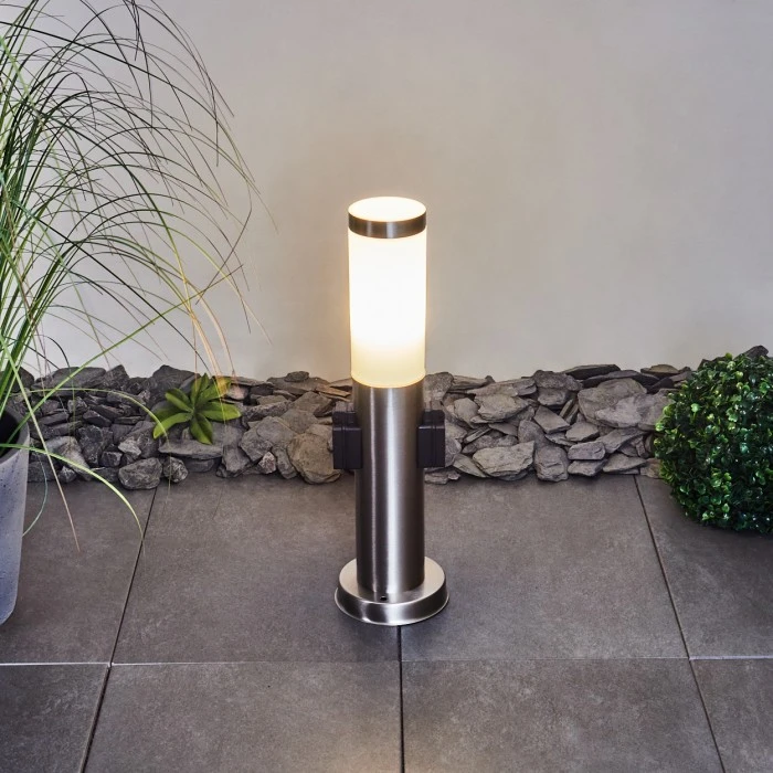 Hofstein Gaborone Wegeleuchte LED Nickel-Matt, 1-flammig 11 Hofstein Gaborone Wegeleuchte LED Nickel-Matt, 1-flammig – Bild 9