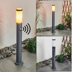 Hofstein Gaborone Wegeleuchte Anthrazit, 1-flammig, Bewegungsmelder