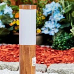 Hofstein Gaborone Wegeleuchte Braun, Holzoptik, 1-flammig, Bewegungsmelder -Günstiges Wegeleuchten Geschäft gaborone wegeleuchte h3558225 11