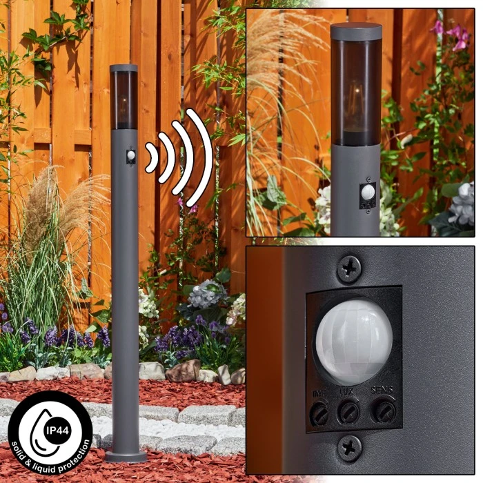 Hofstein Gaborone Wegeleuchte Anthrazit, 1-flammig, Bewegungsmelder 3 Hofstein Gaborone Wegeleuchte Anthrazit, 1-flammig, Bewegungsmelder