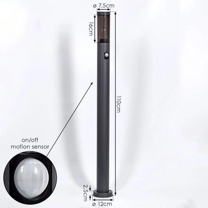 Hofstein Gaborone Wegeleuchte Anthrazit, 1-flammig, Bewegungsmelder 6 Hofstein Gaborone Wegeleuchte Anthrazit, 1-flammig, Bewegungsmelder – Bild 4