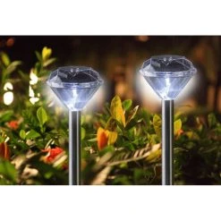 Globo 2er Set Solarleuchte LED Edelstahl, 1-flammig -Günstiges Wegeleuchten Geschäft globo 2er set solarleuchte 33956 2 2