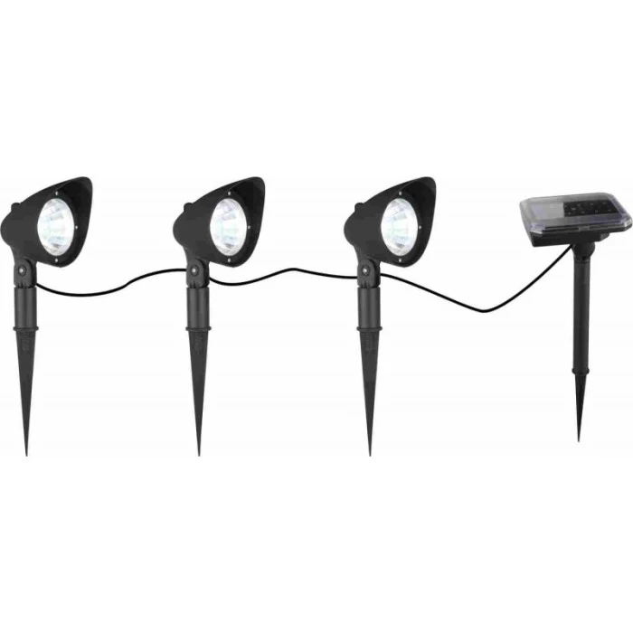 Globo 3er Set Solarleuchte LED Schwarz, 3-flammig 4 Globo 3er Set Solarleuchte LED Schwarz, 3-flammig – Bild 3