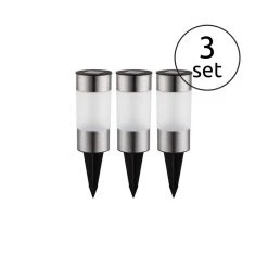 Globo 3er Set Solarleuchte LED Edelstahl, 1-flammig