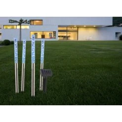 Globo 4er Set Solar-Wegeleuchte LED Edelstahl, 4-flammig