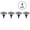 Globo 4er Set Solarleuchte LED Edelstahl, 8-flammig -Günstiges Wegeleuchten Geschäft globo 4er set solarleuchte 33414 4 0